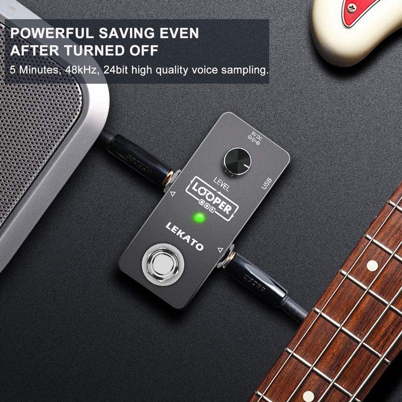 LEKATO Guitar Looper Effect Pedal Loop Pedal 5 Minutes Looping Time Looper Pedal ONE Looper Unlimited Overdubs - Image 5